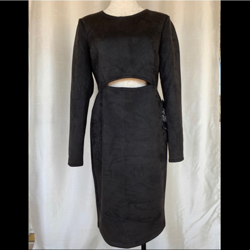 NWT BCBG MaxAzaria Black Long Sleeve Dress Whitley